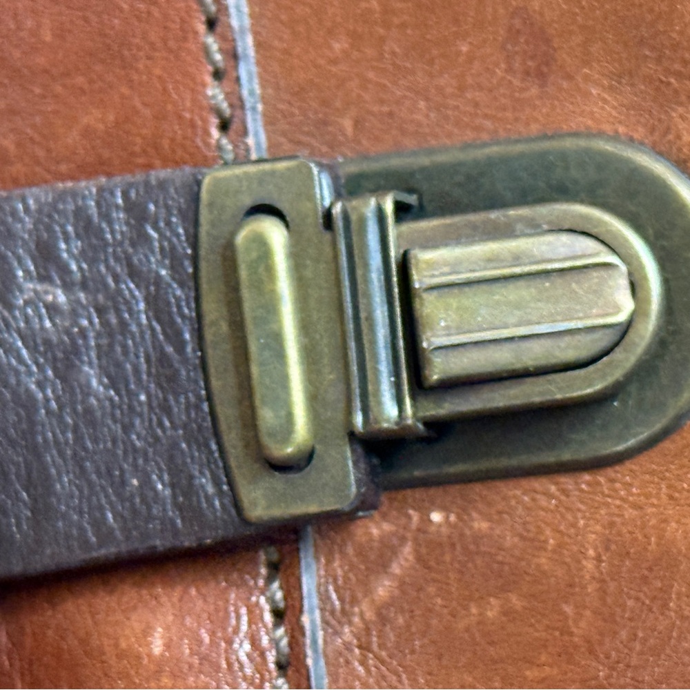 Chiarugi Firenze Italian Leather Crossbody Bag Cognac - Picture 3 of 12